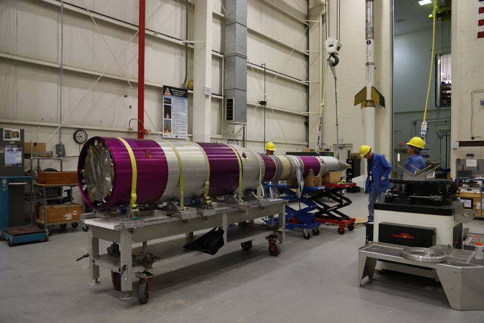 The Advanced Supersonic Parachute Inflation Research Experiment (ASPIRE) 2 payload undergoes testing in the sounding rocket payload facility at NASA's Wallops Flight Facility, Wallops Island, Virginia, prior to transport to the launch pad on Wallops Island.<br />Credits: NASA/Berit Bland
