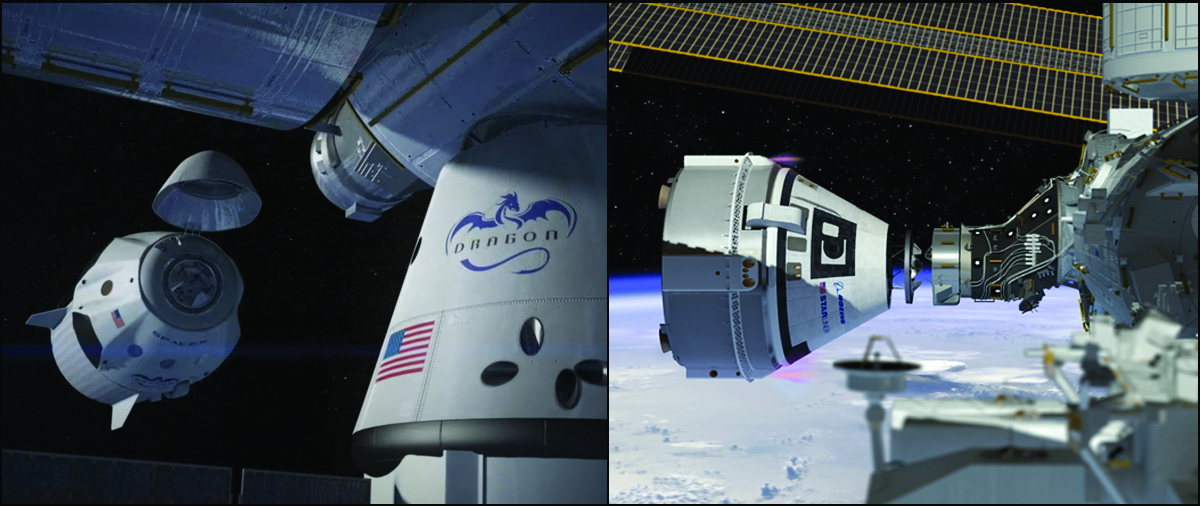NASA’s Commercial Crew Program is working with the American aerospace industry as companies develop a new generation of spacecraft and launch systems to carry crews safely to and from low-Earth orbit – the SpaceX Crew Dragon and Boeing CST-100 Starliner.<br />Credits: NASA