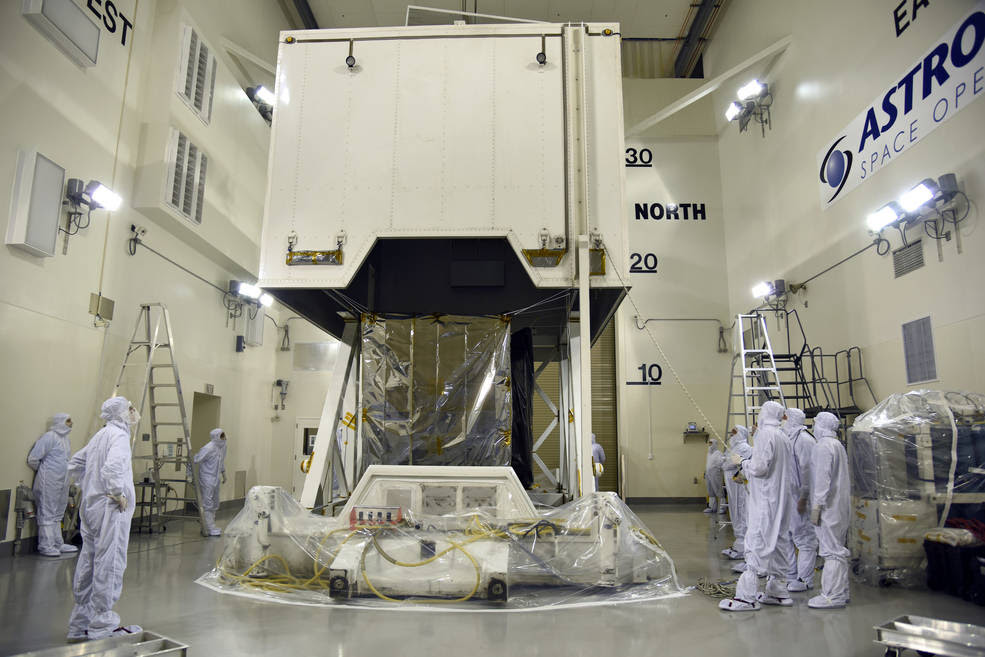 NASA’s Ice, Cloud and land Elevation Satellite-2 (ICESat-2) spacecraft arrives at the Astrotech Space Operations facility at Vandenberg Air Force Base in California ahead of its scheduled launch on Sept. 15, 2018.<br />Credits: U.S. Air Force/Vanessa Valentine