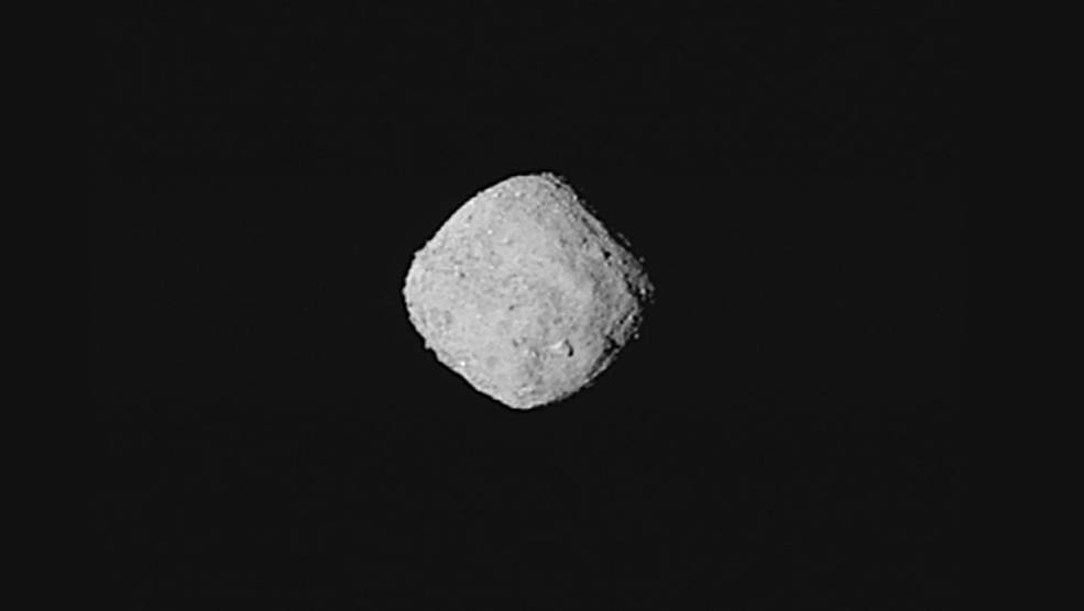 This &quot;super-resolution” view of asteroid Bennu was created using eight images obtained by NASA’s OSIRIS-REx spacecraft on Oct. 29, 2018, from a distance of about 205 miles (330 kilometers).<br />Credits: NASA/Goddard/University of Arizona