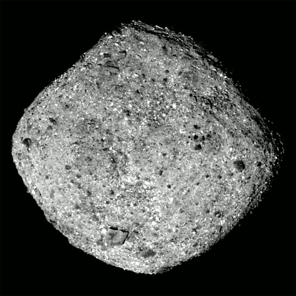 This image of Bennu was taken by the OSIRIS-REx spacecraft from a distance of around 50 miles (80 km).<br />Credits: NASA/Goddard/University of Arizona