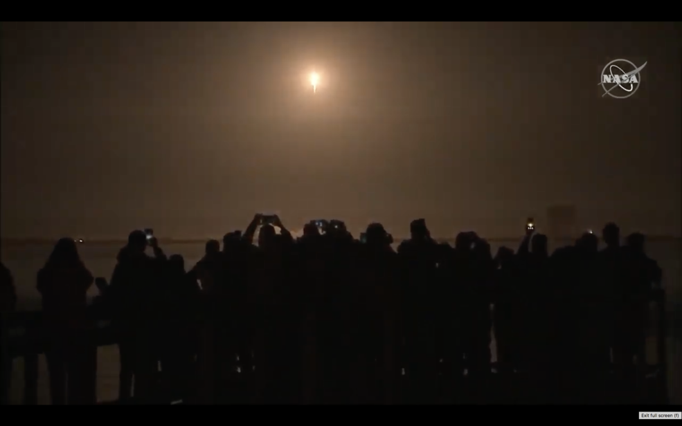 Crowd gathers to watch as NASA and SpaceX make history by launching the first commercially-built and operated American crew spacecraft and rocket to the International Space Station. The SpaceX Crew Dragon spacecraft lifted off at 2:49 a.m. EST Saturday on the company’s Falcon 9 rocket at NASA’s Kennedy Space Center in Florida.<br />Credits: NASA