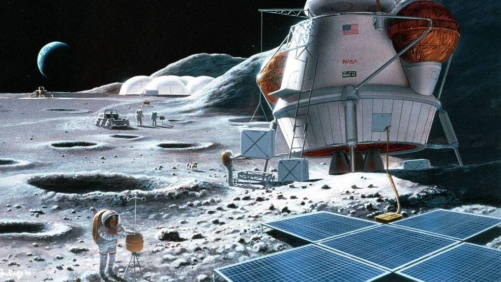 This illustration depicts how important precision landing is to a successful lunar mission. The identification of level ground near scientifically important and hazardous sites is essential for the success of long-term missions.<br />Credits: NASA