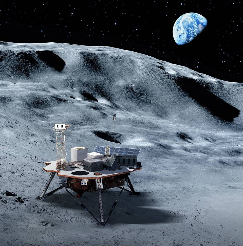 Commercial landers will carry NASA-provided science and technology payloads to the lunar surface, paving the way for NASA astronauts to land on the Moon by 2024.<br />Credits: NASA