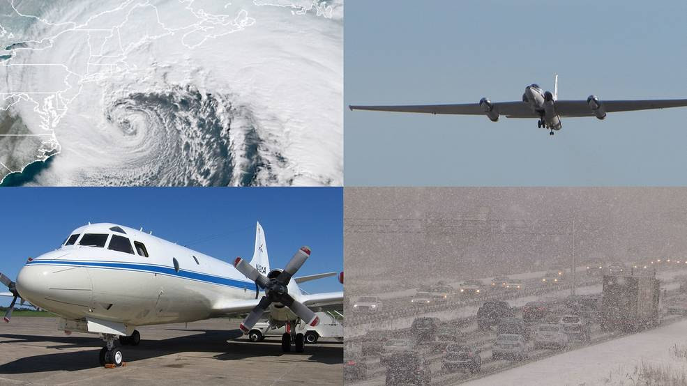 East Coast snowstorms are the target of NASA’s new IMPACTS field campaign this January and February with research flights from Virginia and Georgia.<br />Credits: NASA, Pond5 (lower right)