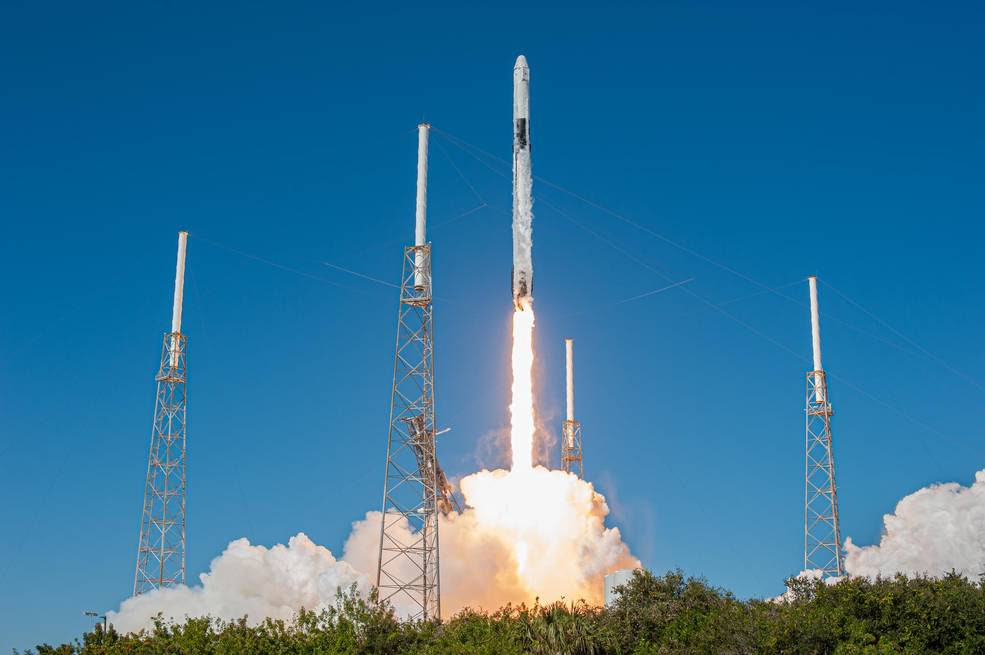 A SpaceX Falcon 9 rocket lifts off from Space Launch Complex 40 at Cape Canaveral Air Force Station in Florida at 12:29 p.m. EST on Dec. 5, 2019, carrying the Dragon spacecraft on the company's 19th Commercial Resupply Services mission to the International Space Station.<br />Credits: NASA/Tony Gray, Tim Terry and Kevin O'Connell