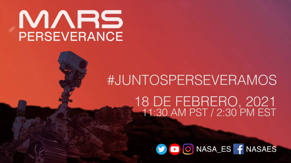 On Feb. 18, “Juntos perseveramos,” NASA’s first-ever Spanish-language show for a planetary landing, will give viewers an overview of the Mars 2020 Perseverance mission and highlight the role Hispanic NASA professionals have played in it.<br />Credits: NASA
